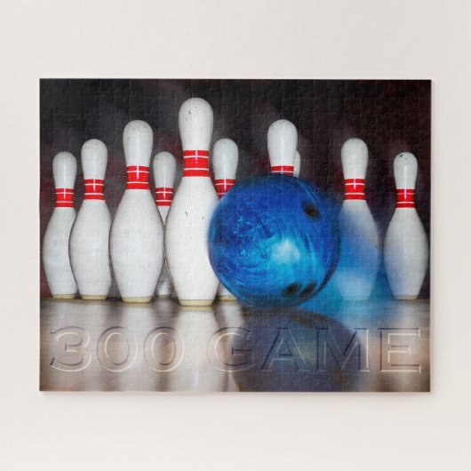 Bowling 300 Game, Bowling Ball & 10 Buttone Puzzle (Horizontal)