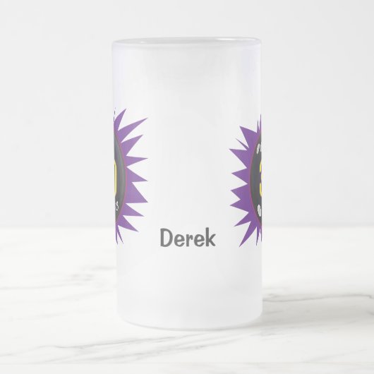 Bowling 300 Game, Lila mit Bowling Ball Art, Mattglas Bierglas (Mittel)