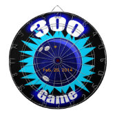Bowling 300 Game, mit Datum, Dartscheibe (vorne)