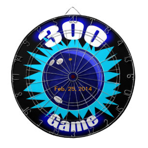 Bowling 300 Game, mit Datum, Dartscheibe