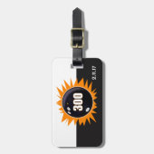 Bowling 300 Game Orange Glow Gepäckanhänger (Vorderseite vertikal)