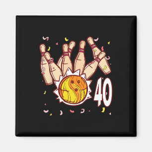 Bowling 40. Geburtstag Bowling Thema 40 Jahre alt  Magnet