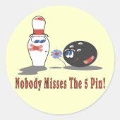 BOWLING 5 BUTTON RUNDER AUFKLEBER (Vorderseite)