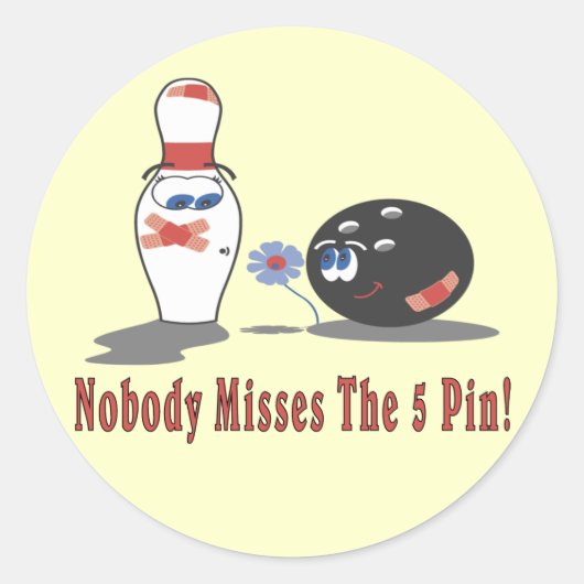 BOWLING 5 BUTTON RUNDER AUFKLEBER (Vorderseite)