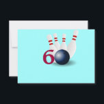 Bowling, 60th Birthday Einladung. Einladung<br><div class="desc">You can personalize all the text on this 60th bowling themed birthday party einladung. You can change the text and number on the front and use this for a 40th, 50th, 70th or other birthday. The Design of Bowling Ball with pins and the ball made to look like zero in...</div>