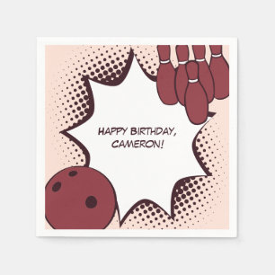 Bowling Alles Gute zum Geburtstag Name Papier Serviette