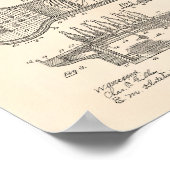 Bowling Alley 1906 Patent Art Old Peper Poster (Ecke)