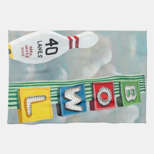 Bowling Alley Artwork Handtuch (Horizontal)