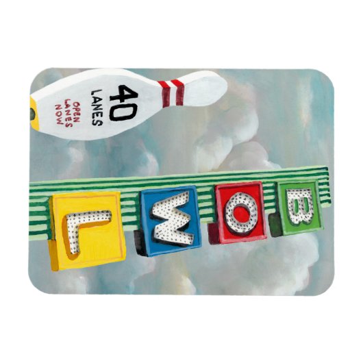 Bowling Alley Artwork Magnet (Horizontal)