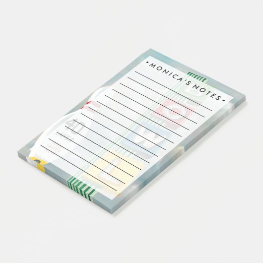 Bowling Alley Artwork Post-it Klebezettel (angewinkelt)