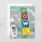 Bowling Alley Artwork Postkarte (Vorne/Hinten)