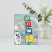 Bowling Alley Artwork Postkarte (Stehend Vorderseite)