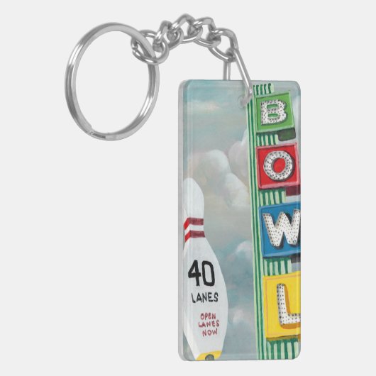 Bowling Alley Artwork Schlüsselanhänger (Vorderseite links)
