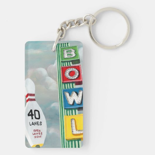 Bowling Alley Artwork Schlüsselanhänger (Rückseite)