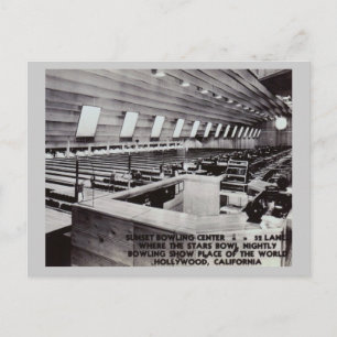 Bowling Alley, Hollywood, Kalifornien Vintag Postkarte