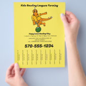 Bowling Alley, Kids Bowling Ligen, Instruktoren Flyer (Hand)