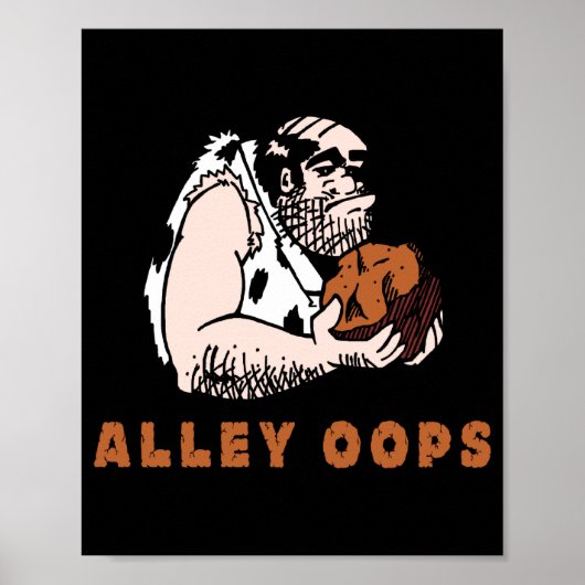 Bowling Alley Oops Caveman Poster (Vorne)