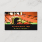 Bowling Alley Scene, Bowling Club 10 Button Visitenkarte (Vorderseite)
