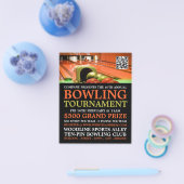 Bowling Alley Scene, Ten-Button-Bowling-Turnier Flyer (Einzeln)