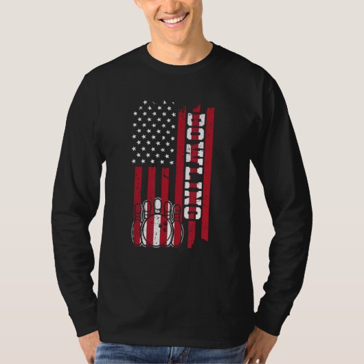 bowling america flag  cone skittles bowling T-Shirt (Vorderseite)