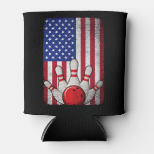 Bowling American Flag 4. Juli Für Bowler Dosenkühler