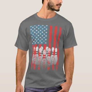 Bowling American Flag Patriotic Bowler T-Shirt