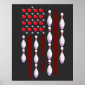 Bowling American Flag Poster (Vorne)