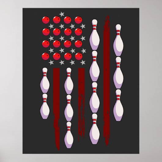 Bowling American Flag Poster (Vorne)