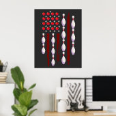 Bowling American Flag Poster (Heimbüro)
