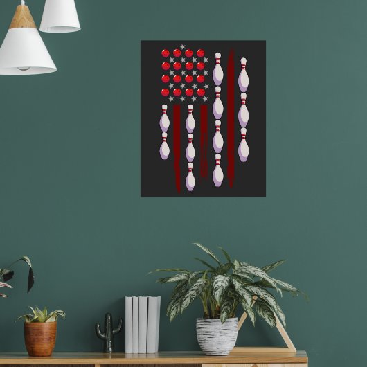 Bowling American Flag Poster (Wohnzimmer 1)
