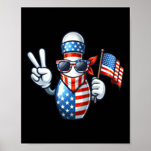 Bowling American USA Flag Sungles 4. Juli Bowl Poster