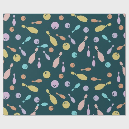 Bowling and Ball Pattern Geschenkpapier (Flach)