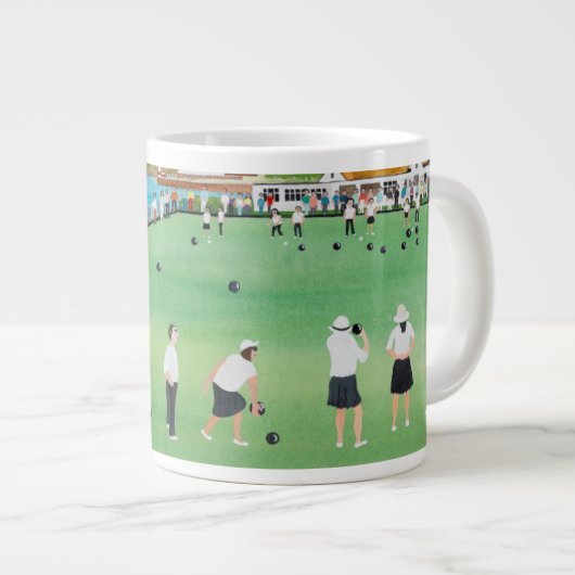 Bowling auf Newlyn Grün Jumbo-Tasse (Vorderseite Rechts)