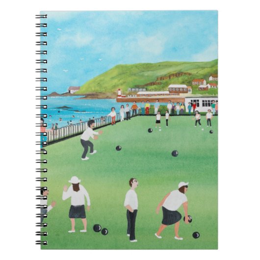 Bowling auf Newlyn Grün Notizblock (Vorderseite)