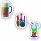 Bowling-Aufkleber Aufkleber (Vorderseite)