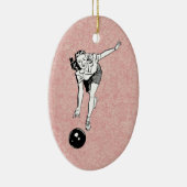 Bowling Babe Keramik Ornament (Rechts)
