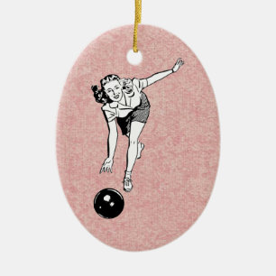 Bowling Babe Keramik Ornament