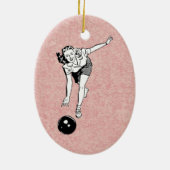 Bowling Babe Keramik Ornament (Hinten)