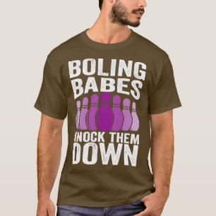 Bowling Babes werfen sie um Retro Vintage Lustig T-Shirt