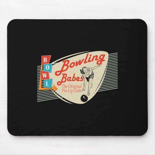 Bowling-Babys Vintage Retro passendes Bowling-Team Mousepad (Vorne)