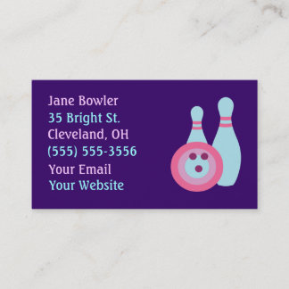 Bowling Ball and Buttone Business Cards Visitenkarte