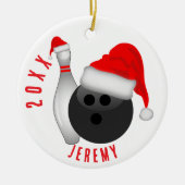 Bowling Ball and Pin Christmas Keramik Ornament (Vorne)