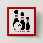 Bowling Ball & Black Red Pins Button (Vorderseite)