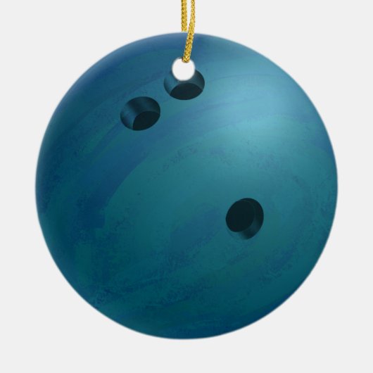 Bowling Ball Blue Keramikornament (Vorne)
