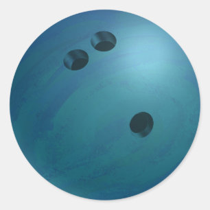 Bowling Ball Blue Runder Aufkleber