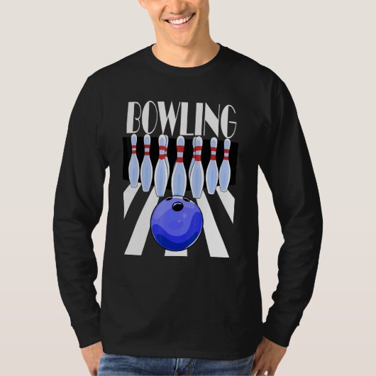 Bowling Ball Bowler Team Bowl Buttone Bowlers T-Shirt (Vorderseite)