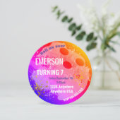 BOWLING BALL, Bowling, Glow Bowling Geburtstag Neb Einladung (Stehend Vorderseite)