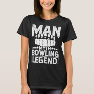Bowling Ball Button Bowler Strike Bowling Fanatic  T-Shirt