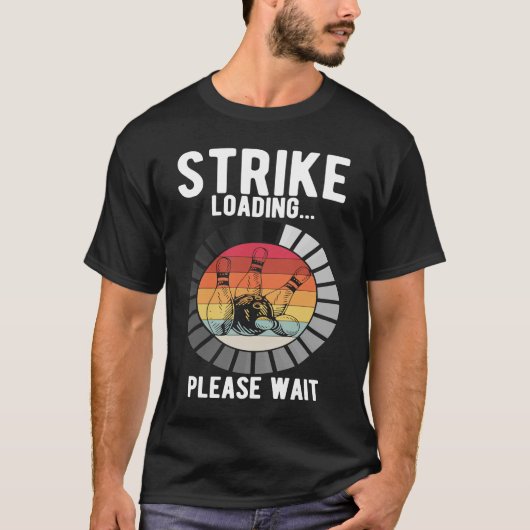 Bowling Ball Button Bowler Strike Bowling Fanatic T-Shirt (Vorderseite)