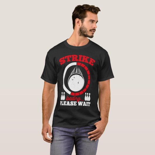 Bowling Ball Button Bowler Strike Bowling Fanatic T-Shirt (Vorne ganz)